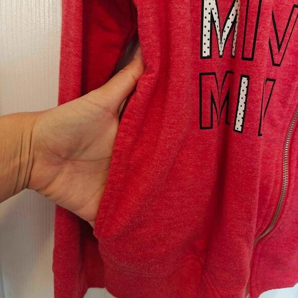 Disney Minnie Mouse Womens Large Double Layered Hoodie Sweatshirt Full Zip - Picture 5 of 7